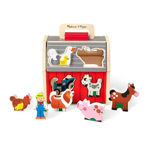Melissa & Doug Take-Along Wooden Toy Barn, 11-Pc Portable Toddler Playset with Farm Animals & Pop-Up Roof, Preschool Learning Toys for Girls & Boys 2+ thumbnail 9
