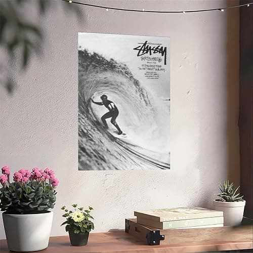 Vintage Black And White Surf Poster, Jeff Booth International Tribe Wall Art for Room Decor, College Dorm,for Living Room Bedroom Decor thumbnail 3