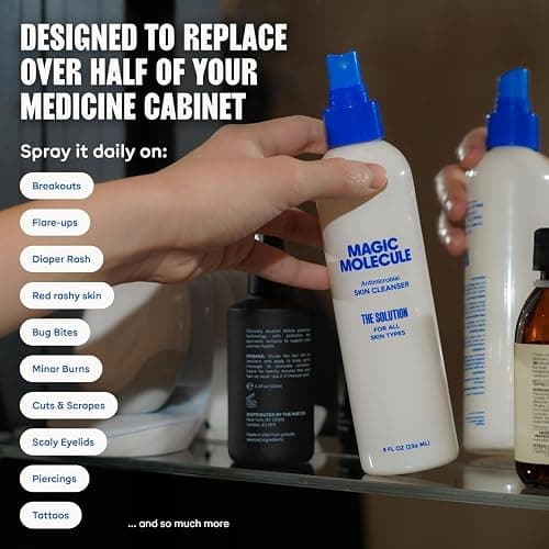 Magic Molecule Hypochlorous Acid Spray for Breakout-Prone Skin, Eczema & Itchy Rashes | Helps 50+ Dermal Issues | For All Skin Types 3.4 oz (Pack of 2) Travel-Friendly thumbnail 4