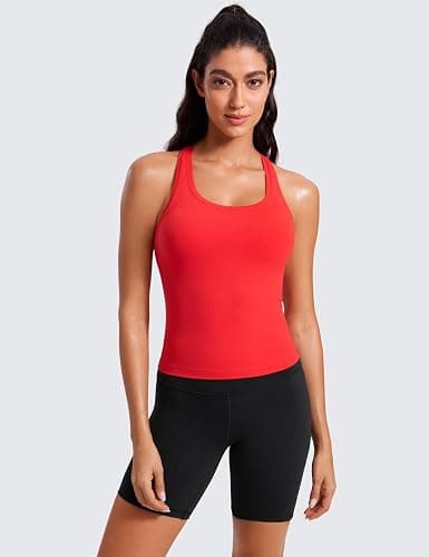 CRZ YOGA Butterluxe Racerback Tank Tops for Women - Yoga Workout Casual Gym Athletic Camisole Tight Sleeveless Shirts thumbnail 2