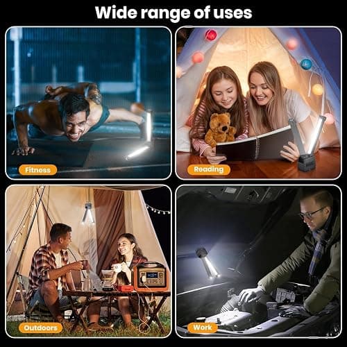 OKNIAO Magnetic Gym Lamp for Posing, Portable Magnet LED Flashlight with Hanging Hook, 7th Gear Dimming & 180 Degree Folding, Handheld USB Rechargeable Power Bank Camping Light (1 PCS) thumbnail 7