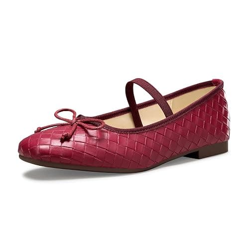 StillFancxy Ballet Flats with Bow Square Toe Ballerina Flats Slip on Bowknot Flat Shoes for Women Dressy Comfortable thumbnail 5