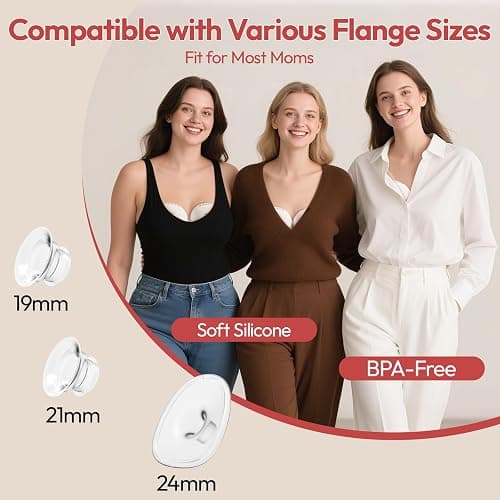 NCVI Electric Breast Pump Hands Free 8131, Wearable Portable Breastfeeding Pumps with 4 Modes 9 Levels, Rechargeable Ultra Quiet Milk Pump, Includes 19/21/24mm Comfortable Flanges (2 Pack, White) thumbnail 5
