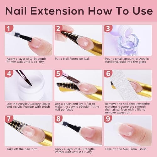 Sweet Trend Acrylic Nail Powder: 60g Clear White Pink Nude Acrylic Powder Set Professional Acrylic Nail Powder Polymer Colored Nail Extensions Kit for Carving Nails thumbnail 8