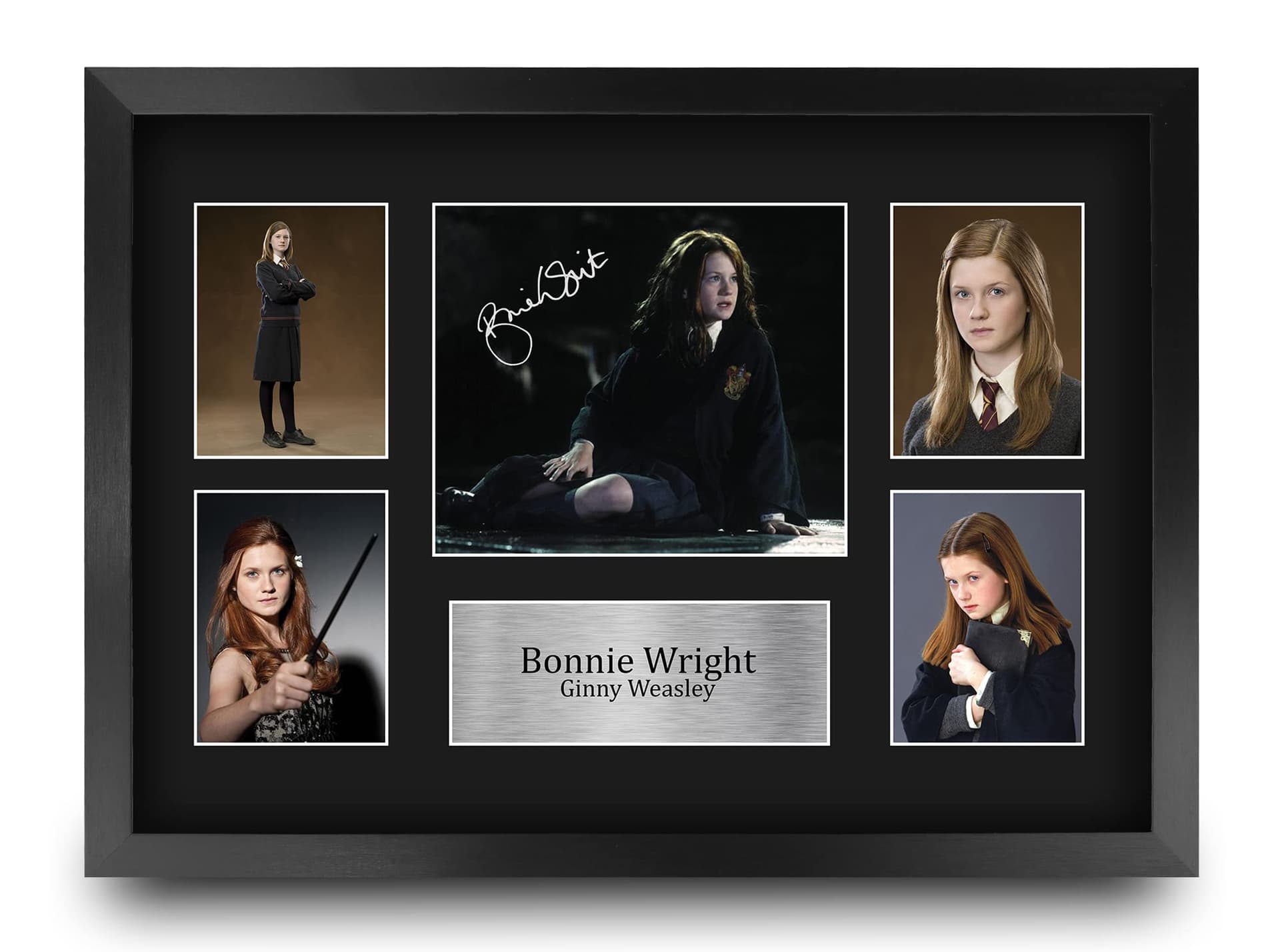 HWC Trading FR A3 Bonnie Wright Harry Potter Ginny Weasley Gifts Printed Signed Autograph Picture Display for Movie Memorabilia Fans - A3 Framed - Image 1