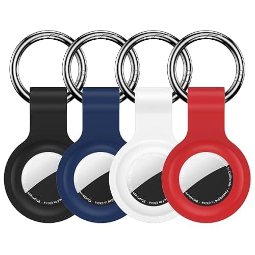 Compatible with AirTag Holder Case 4 Pack,for AirTag 2nd & 1st Generation Airtag Keychain Ring Case Cover,for AirTags Holder GPS Tracker for Apple Airtag Finders Air Tagholder for Kids,Bags,Luggages - Image 1