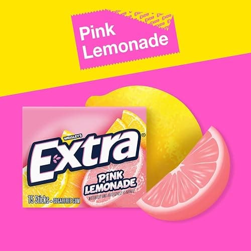 EXTRA Pink Lemonade Gum - Sugar Free Chewing Gum Bulk, 10 Packs per Inner, Total 150 Sticks thumbnail 3