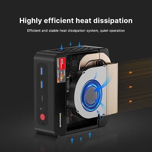 BOSGAME P4 Light Gaming Mini PC, Ryzen 7 5825U, 32GB RAM 1TB SSD, 11 Pro Triple 4K 60HZ Displays Desktop Computers, Support PS3 Emulator Micro PC, HDMI+DP+Type-C, WiFi 6E, BT5.2, Dual 2.5GbE LAN thumbnail 9