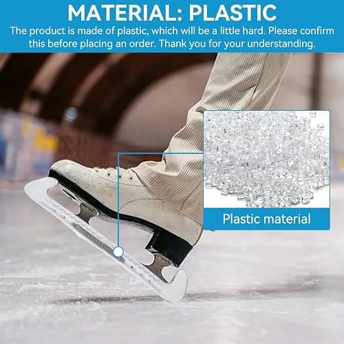 Cyrank 1 Paar Sport Hockey Blade Guards, Eishockey Skate Blade Guards Kunststoffabdeckung mit Spring Ice Skating Protector für Kinder Erwachsene Eiskunstlaufschuhe thumbnail 4