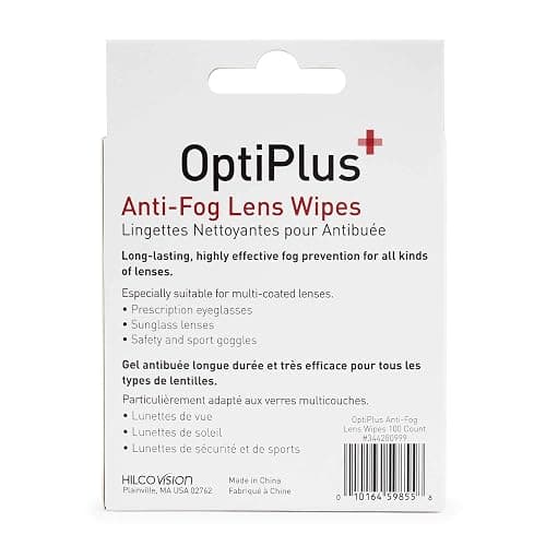 OptiPlus Anti Fog Pre-Moistened Cleaning Wipes for Glasses, Screens, Lenses - Quick-Dry, Scratch-Free, 100 Count thumbnail 3