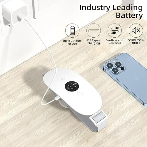 Portable Cordless Heating Pad, Electric Waist Belt Device, Heating Pad for Back Pain, 3-Speed Adjustment, Portable Electric Fast Heating Belly Wrap Belt for Women and Girl (White) thumbnail 5