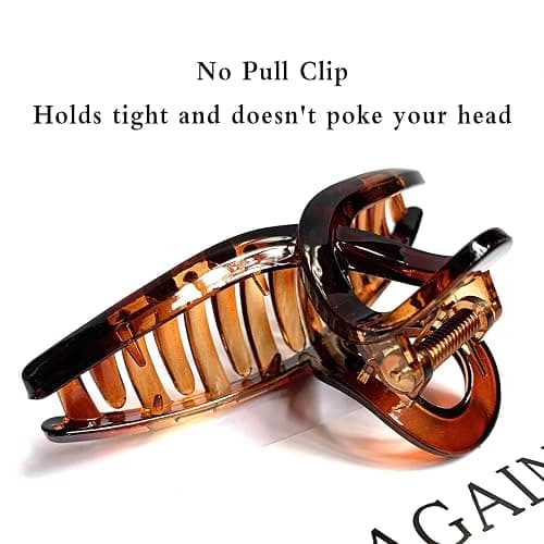 Nalodu Hair Claw Clips Large 4.3 Inch No Slip Big Matte Jaw Butterfly Clip Clamp 4 Colors for Thin Fine Thick Hair Women, 4 Pack thumbnail 4