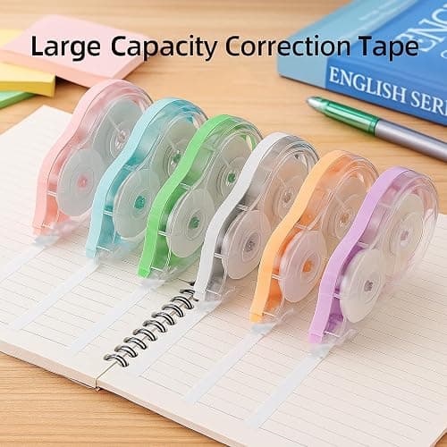 Aipker Correction Tape, Extra-Long 30 m (98 ft) Each – 590 ft Total, Easy-to-Use White Out Tapes Dispensers, High Capacity White Out Correct Tapes for School, Office or Home Use - 6 Pack thumbnail 7