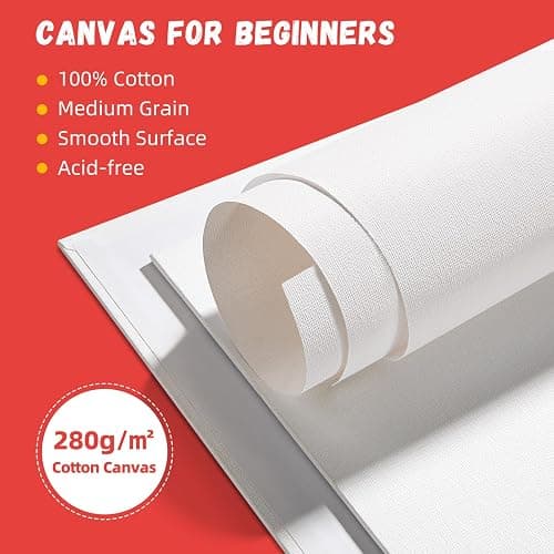 Simetufy Canvas Boards for Painting 52 Pack 8 x 10 Inch Blank Flat Canvas Panels 100% Cotton Pre-Primed for Acrylic & Oil Paint, Art Supplies for Kids & Adults thumbnail 4