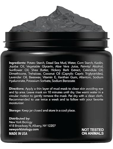 New York Biology Dead Sea Mud Mask for Face and Body | Spa Quality Pore Refiner for Oily Skin | Natural Skincare for Women & Men | Tighten Skin for A Healthier Complexion | 8.8 oz thumbnail 3