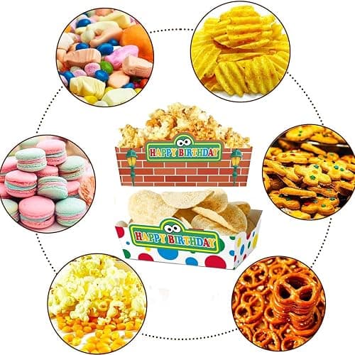 Zliisang 24 Pcs Cartoon Friends Party Supplies Green Blue Red Paper Food Trays Disposable Serving Tray Nacho Trays Food Boats for Cartoon Birthday Decorations thumbnail 5