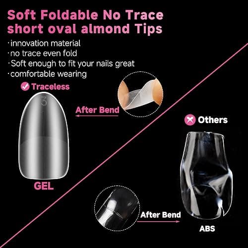 UNA GELLA Short Oval Almond Nails, 504Pcs Pre-shape Fake Nails Full Matte Cover Acrylic Round Almond Gel Nail Tips, 15 Sizes No C Curve Press on Nails for Nail Extension Art DIY Salon thumbnail 7