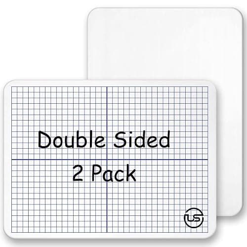 Grid Whiteboard, 9 x 12 Graph Board, 2 Pack Double Sided Dry Erase Board for Students and Kids - Image 1