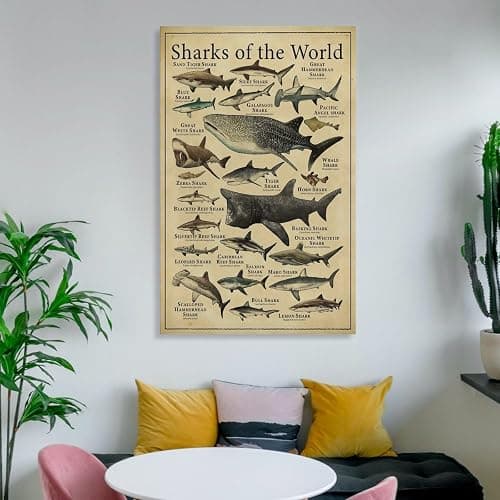 CYPGTBCK Types of Shark Poster Shark Knowledge fishing Education fish Canvas Art Poster And Wall Art Picture Print Modern Family Bedroom Decor Posters 12x18inch(30x45cm) thumbnail 6