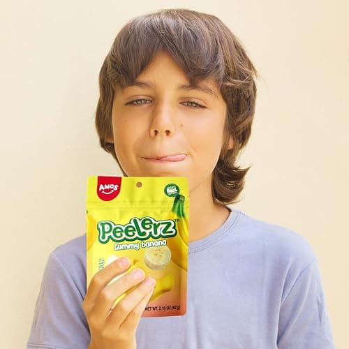 Amos Peelerz Banana Gummies,Peelable Banana Candy,Peeling Fruit Snacks Fat Free, Resealable 2.19oz Bag (Pack of 3) thumbnail 6