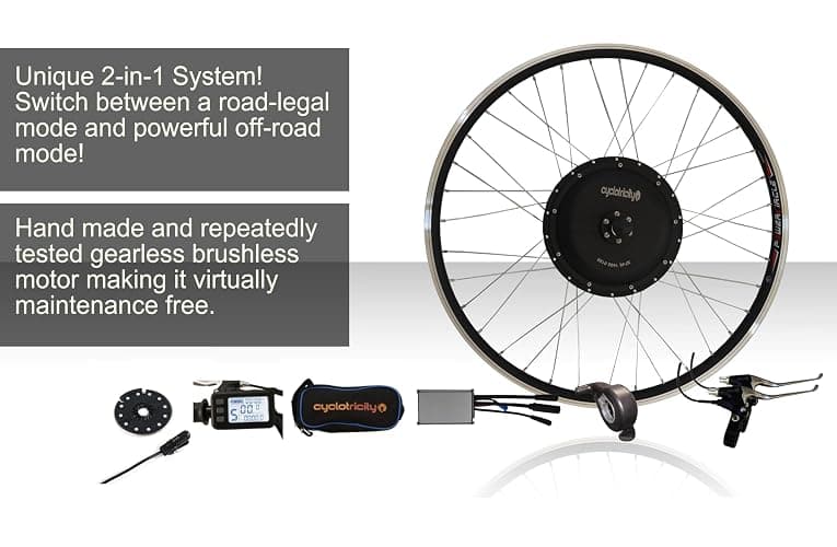 Cyclotricity 2-in-1 48V 1000W Rear Wheel Electric Bike Conversion Kit | Dual-Mode 250W Road-Legal / 1000W Off-Road | Sealed Connectors | 26" 27.5" 28" 29er 700C thumbnail 5