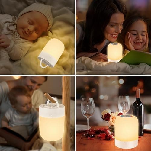 Small Kids Night Light, 13 Color Dimmable LED Lamp, Portable Stepless Dimming, Color Changing Touch Nursery Lamp, Rechargeable Toddler Night Light thumbnail 7