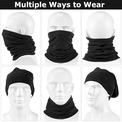 2 Pieces Winter Neck Warmer Gaiter Fleece Ski Neck Scarf Warm Windproof Balaclava Cold Weather Scarf Tube Cover Bandanas for Men Women Winter Motorcycle Skiing Running Cycling thumbnail 4
