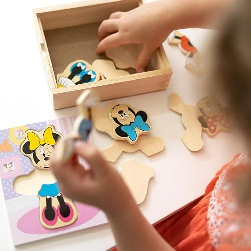Melissa & Doug Disney Minnie Mouse Dress-Up Puzzle, 18 Pieces Mix and Match Outfits, Sorting & Matching Toy with Storage Case, Educational Puzzle for Toddlers Ages 3+ thumbnail 2