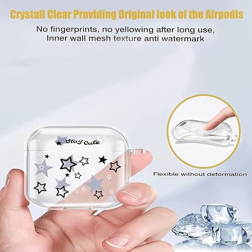 AIIEKZ Compatible with AirPods Pro 2 Case Cover, Kawaii Clear Soft TPU Case with Cute Star Keychain for AirPods Pro 2nd Generation Case for Girls Women (Airpods Pro 2) thumbnail 2