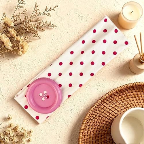 Wishcore Big Button Polka Dot Wide Headband Hair Hoop Y2K Retro (White-Red) | Cutecore,Daily Makeup Hair Accessory,Cute Headbands,Soft Non Slip Fashion Hair Bands,Daily Outfits Party Hair Accessories - Image 1