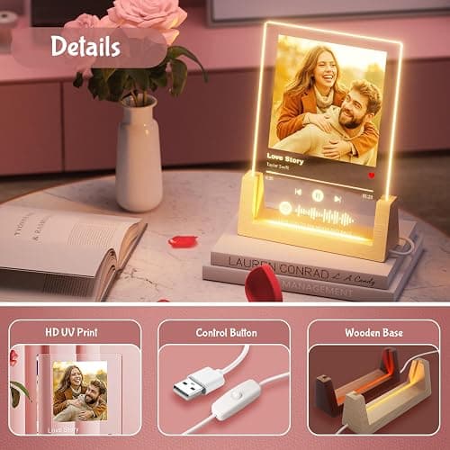 iDIY Custom Picture Frame with Photo - Personalized Spotify Music Song Plaque - Customized Valentines Day Gift for Boyfriend Girlfriend Couple - Anniversary Birthday Gifts for Him Her thumbnail 5