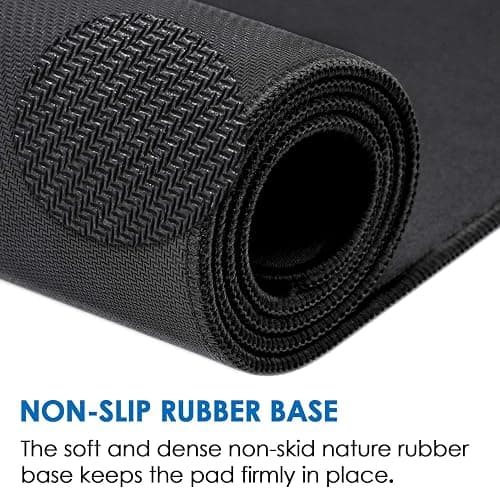 KTRIO Large Gaming Mouse Pad with Superior Micro-Weave Cloth, Extended Desk Mousepad with Stitched Edges, Non-Slip Base, Water Resist Keyboard Pad for Gamer, Office & Home, 31.5 x 11.8 in, Black thumbnail 4