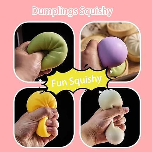 Dumplings Squishy Stress Balls Fidget Sensory Toy Mystery Dumplings Squishy Soft Squeeze Decompression Dough for Adults thumbnail 3