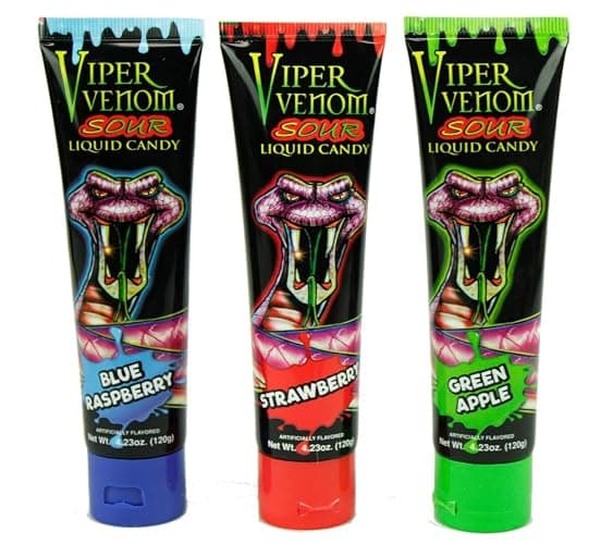 PKM CANDIES - 3 Pack Assorted Viper Venom Sour Squeeze Liquid Candy 3 Flavors - Image 1