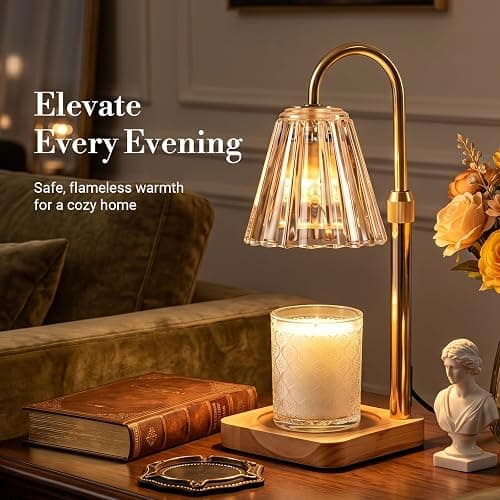 Marycele Candle Warmer Lamp with Timer & Dimmer, Gifts for Mom Office Decor | Adjustable Height & 2 Bulbs for Jar Candles, Mothers Day Gifts for Women Mom Sister, Light Luxury Aesthetic Room Home Decor thumbnail 3
