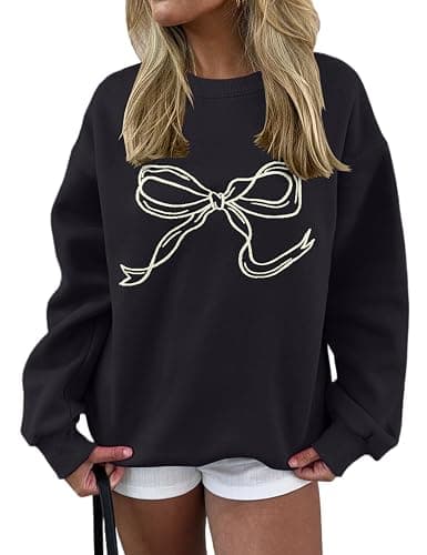 MISSACTIVER Women Bow Graphic Sweatshirts Oversized Pullover Sweatshirts Crewneck Pullover Tops 2025 Fall Fashion Clothes - Image 1