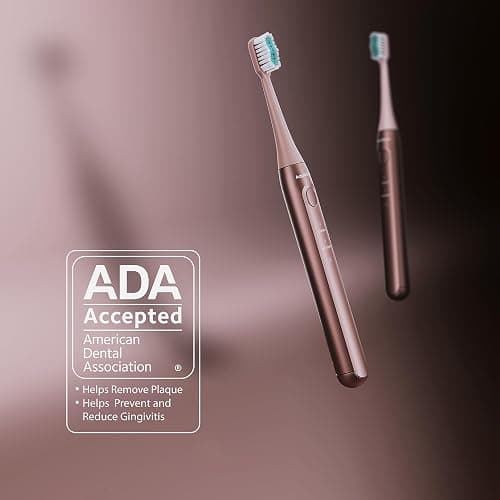 Aquasonic Icon ADA-Accepted Rechargeable Toothbrush | Magnetic Holder & Slim Travel Case | 2 Brushing Modes & Smart Timers | Gentle Micro-Vibrations (Blush) thumbnail 6