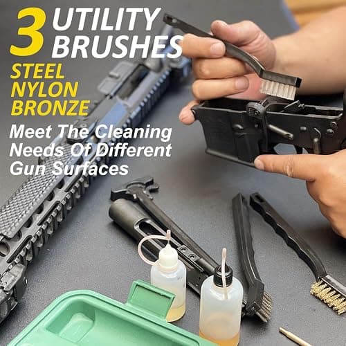 iunio Gun Cleaning Kit, Universal Gun Cleaning Kit for All Caliber Shotgun Pistol Rifle Cleaning Kit with Mat Portable Case thumbnail 8