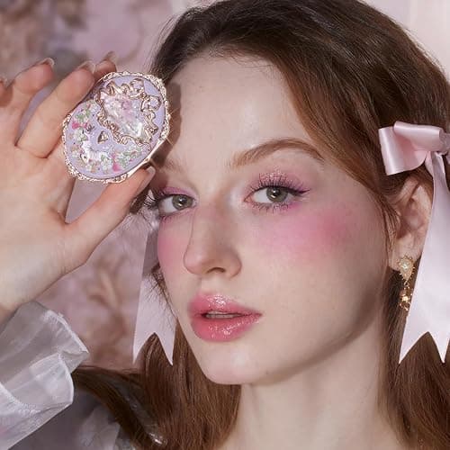 Flower Knows Strawberry Rococo Embossed Blush,Mauve Berry Rose Matte Powder Blush for Cheeks,Buildable & Blendable Face Makeup,Long-Lasting Cute Make Up for Women & Girls,0.16 Oz(G02 Little Cranberry) thumbnail 3