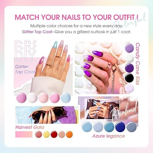 ROSALIND Vernis Semi Permanent, 48 Pièces Blanc Rose Pourpre Jaune Orange Rouge Couleurs Vernis Gel Bleu Gris Vert Marron Noir, Soak-off Mini UV/LED Vernis à Ongles Semi-permanent Manucure Kit thumbnail 5