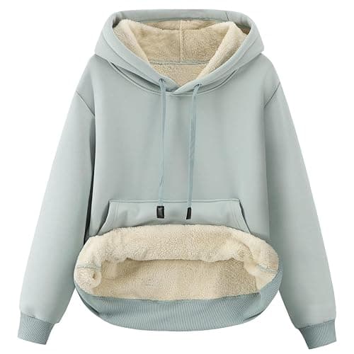 Gihuo Women's Winter Warm Hoodie Sherpa Fleece Lined Pullover Hoodie Hooded Sweatshirt - Image 1