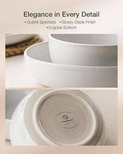 Famiware Milkyway Dinnerware Sets, 24 Piece Dish Set, Plates and Bowls Sets for 8, White thumbnail 5