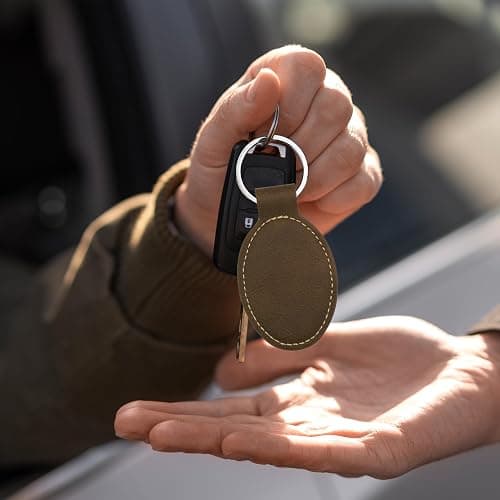 LaserGram Oval Keychain, Horse Head 1, Personalized Engraving Included (Rustic with Gold) thumbnail 2