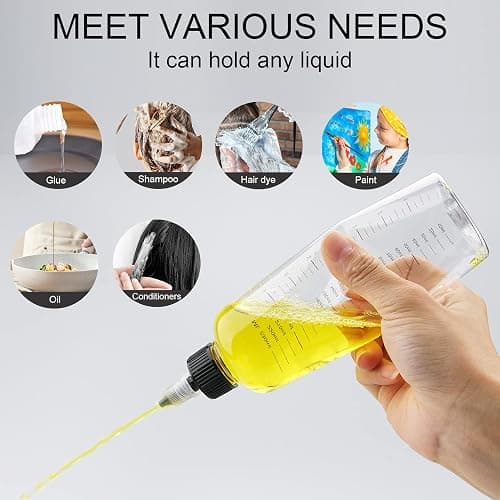 Cosywell Applicator Bottle for Hair Dye 8.5oz 2 Pack With Graduated Scale, Twist-On Top Tip Cap, Empty Plastic Color Oil Squeeze Bottles thumbnail 5