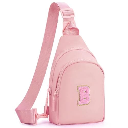 Fystdtote Birthday Gift for 5 6 7 8 9 10 11 12 13 14 15 16 Year Old Girls Fanny Pack Crossbody Bags for Women,Cute Trendy Stuff - Peach,B - Image 1
