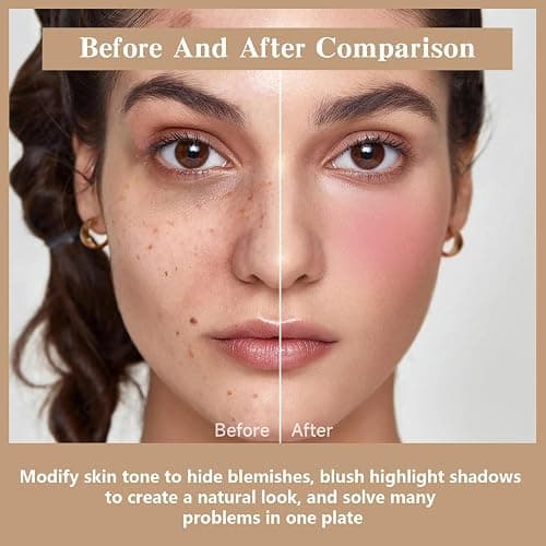 HOSAILY Cream Blush & Concealer Palette, 12 Colors, Long Wearing, Smudge Proof, Blendable Matte Finish, Face Makeup (02) thumbnail 5