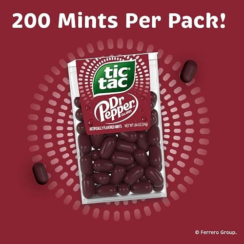 Tic Tac Dr Pepper, Pocket-sized Mints, Dr Pepper Flavored On-the-Go Refreshment, Bulk 8 pack, 3.4 oz Each thumbnail 4
