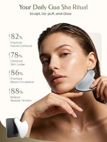 Stainless Steel Gua Sha Facial Tools, Guasha Tool for Face Acupuncture Therapy Trigger Point Treatment, Gua Sha Scraping Massage Tool thumbnail 2