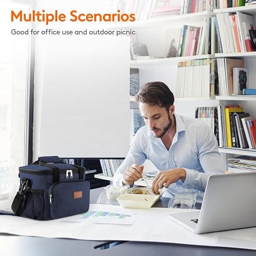 Lifewit Medium Lunch Bag, Insulated Lunch Box, Soft Cooler Cooling Tote for Adult Men Women, Orange 12-Can (9L) thumbnail 2