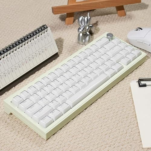 Crystal Jelly Keycaps, White Custom Translucent Keycaps, 135 Keys OEM Profile Keycap Set, Cute Shine Through Keyboard Key Caps for 61/68/84/87/98/100 Cherry MX Keyboard Mechanical, White thumbnail 2